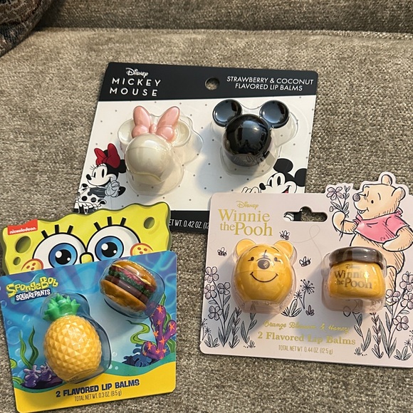 NWT Nickelodeon SpongeBob SquarePants Lip Balms - Disney Winnie or Mickey Mouse - Picture 1 of 6